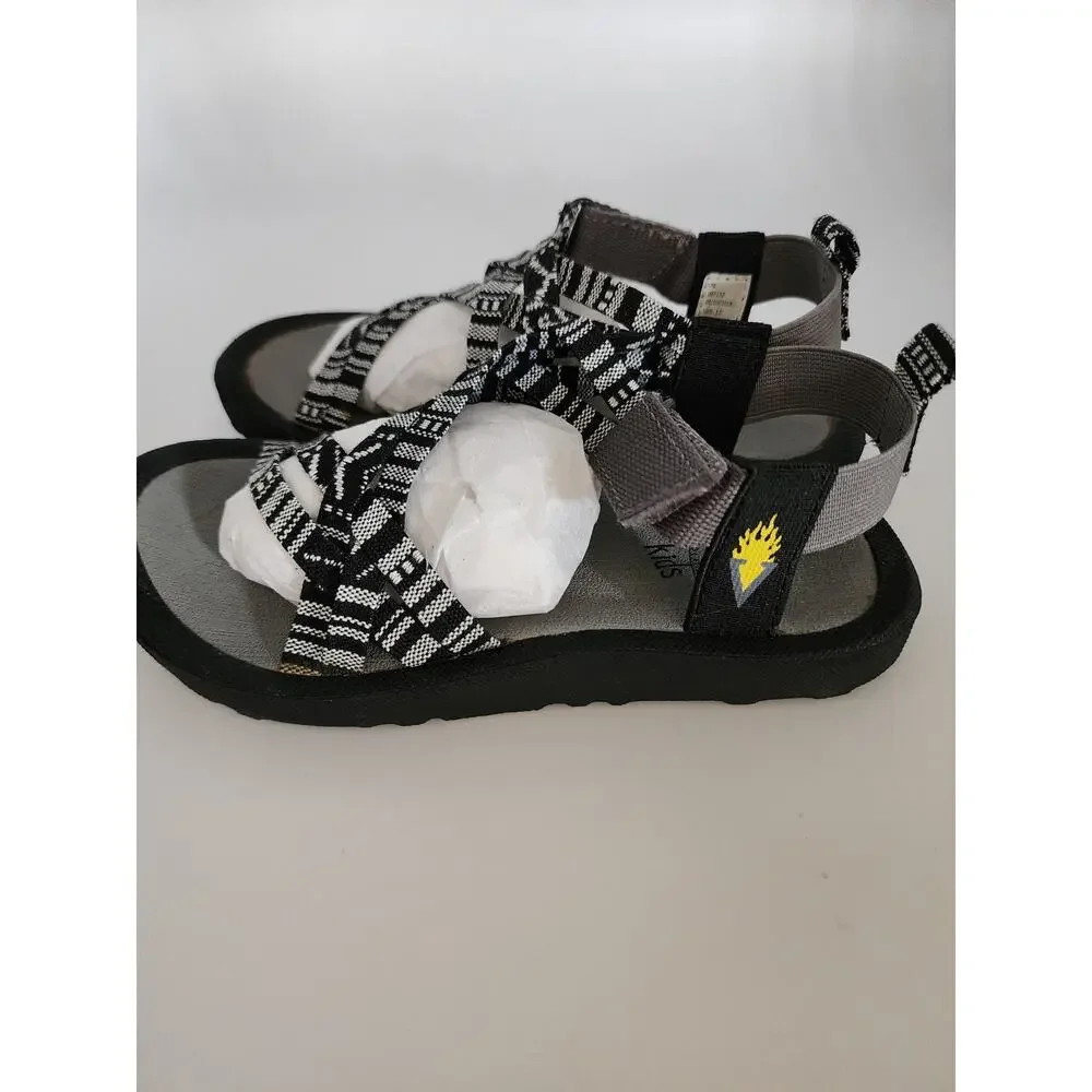 Volatile Kids Size 12 Black Kiwis Strappy Adjustable Sandals Outdoor